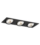 Lampy podtynkowe kwadratowe - Argon OLIMP oprawa stropowa 3 pł. 3x6W LED (max) czarny struktura 1329 - product 1