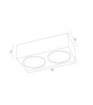 Lampy sufitowe punktowe - Argon RODOS PLUS plafon 2 pł. 2x12W (max) biały struktura 1048 BZ - product 3