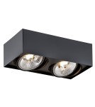 Lampy sufitowe punktowe - Argon RODOS PLUS plafon 2 pł. 2x12W (max) czarny struktura 1049 BZ - product 1