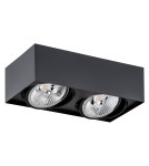 Lampy sufitowe punktowe - Argon RODOS PLUS plafon 2 pł. 2x12W (max) czarny struktura 1049 BZ - product 2