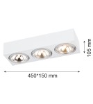 Argon RODOS plafon 3 pł. 3x6W LED (max) biały struktura 1088 Argon RODOS plafon 3 pł. 3x6W LED (max) biały struktura 1088