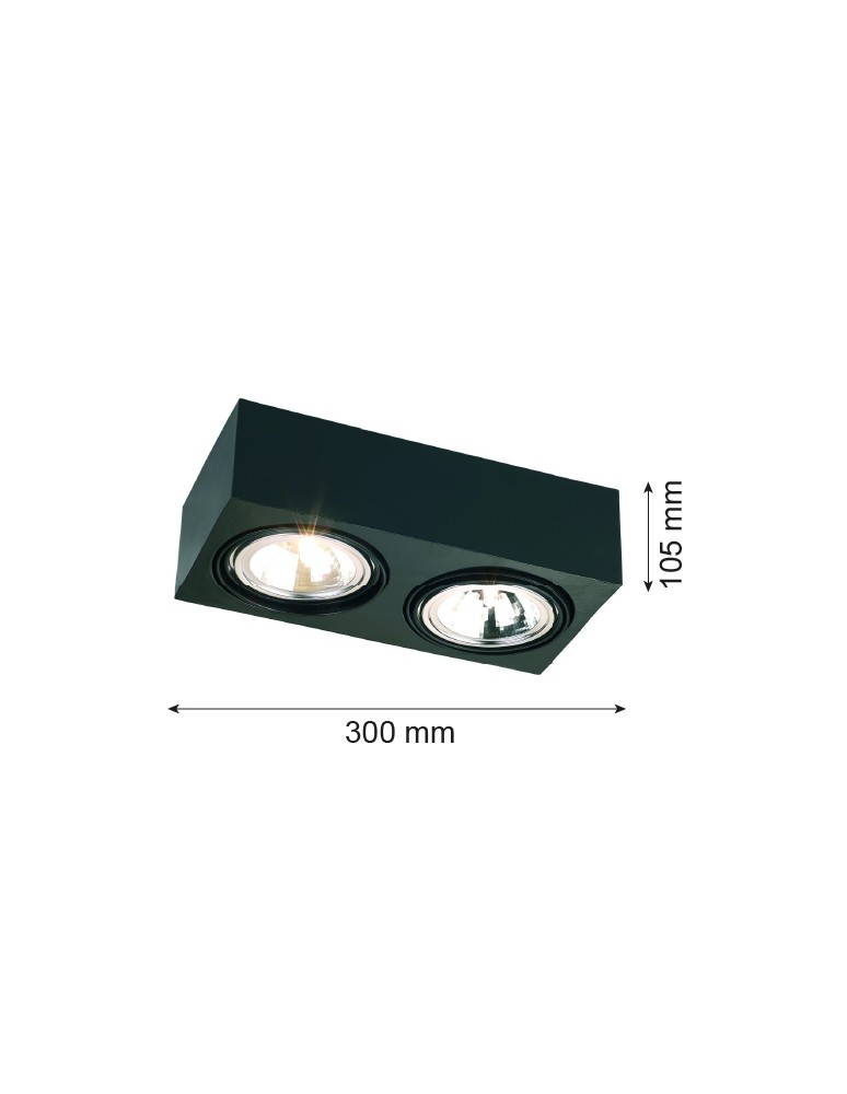 Lampy sufitowe punktowe - Argon RODOS plafon 2 pł. 2x6W LED (max) czarny struktura 617 - product kolory-swiatla.pl 2