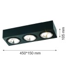 Argon RODOS plafon 3 pł. 3x6W LED (max) czarny struktura 1119 Argon RODOS plafon 3 pł. 3x6W LED (max) czarny struktura 1119