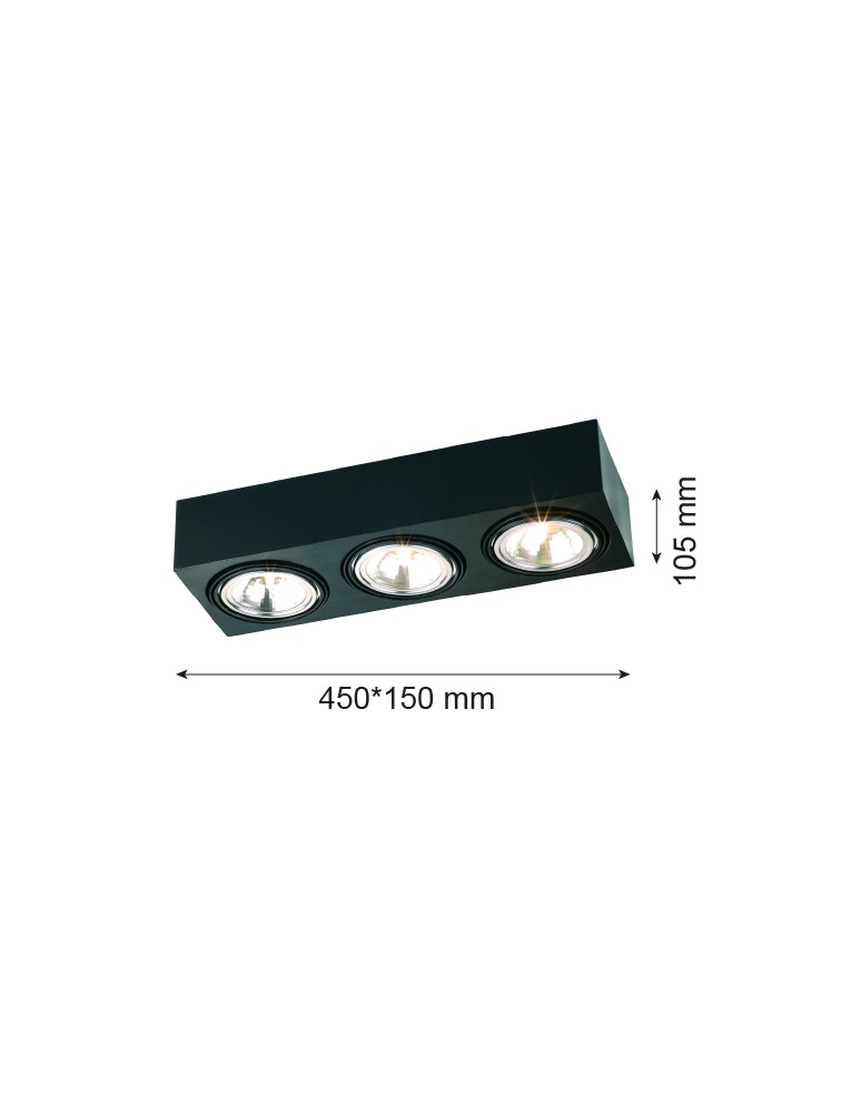 Argon RODOS plafon 3 pł. 3x6W LED (max) czarny struktura 1119 Argon RODOS plafon 3 pł. 3x6W LED (max) czarny struktura 1119