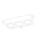 Argon RODOS plafon 3 pł. 3x6W LED (max) czarny struktura 1119 Argon RODOS plafon 3 pł. 3x6W LED (max) czarny struktura 1119