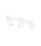 Argon CLEVLAND plafon 3 pł. 3x12W (max) biały struktura 6100 BZ Argon CLEVLAND plafon 3 pł. 3x12W (max) biały struktura 6100 BZ