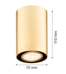 Oprawy sufitowe złote - Argon TYBER PLUS plafon 1 pł. 1x5W (max) mosiądz 4759 - product 4