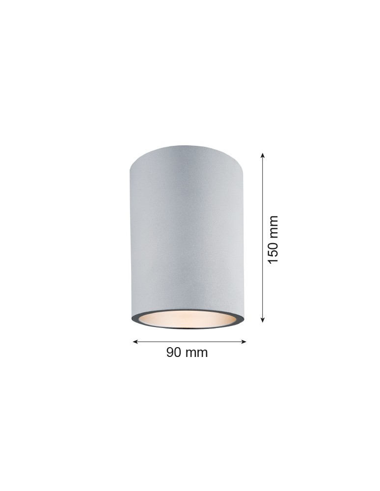 Oprawy sufitowe okrągłe - Argon TYBER plafon 1 pł. okrągły 1x15W (max) srebrny struktura 473 - product kolory-swiatla.pl 2