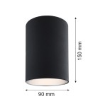 Oprawy sufitowe okrągłe - Argon TYBER plafon 1 pł. okrągły 1x15W (max) czarny struktura 474 - product 2