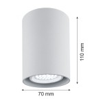 Oprawy sufitowe okrągłe - Argon TYBER plafon 1 pł. okrągły 1x5W (max) srebrny struktura 3117 - product 2