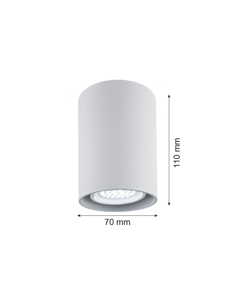 Oprawy sufitowe okrągłe - Argon TYBER plafon 1 pł. okrągły 1x5W (max) srebrny struktura 3117 - product kolory-swiatla.pl 2