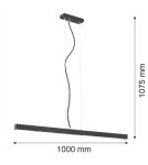 Lampy wiszące nad biurko - Argon VERMONT lampa wisząca 1x18W czarny struktura 3951 - product 2