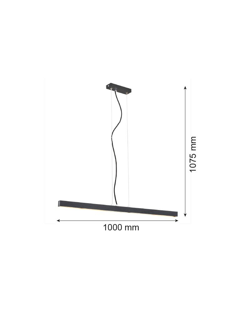 Lampy wiszące nad biurko - Argon VERMONT lampa wisząca 1x18W czarny struktura 3951 - product kolory-swiatla.pl 2