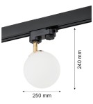 Lampy do szynoprzewodów 3 fazowych - Argon BANG reflektor 1 pł. 1x6W (max) opal mat mosiądz 4307 - product 2