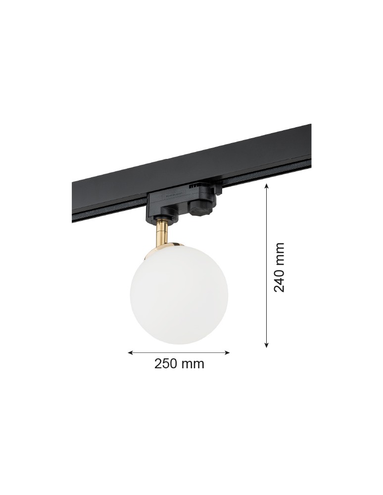 Lampy do szynoprzewodów 3 fazowych - Argon BANG reflektor 1 pł. 1x6W (max) opal mat mosiądz 4307 - product kolory-swiatla.pl 2