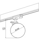 Lampy do szynoprzewodów 3 fazowych - Argon BANG reflektor 1 pł. 1x6W (max) opal mat mosiądz 4307 - product 3