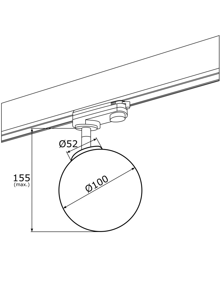 Lampy do szynoprzewodów 3 fazowych - Argon BANG reflektor 1 pł. 1x6W (max) opal mat mosiądz 4307 - product kolory-swiatla.pl 3