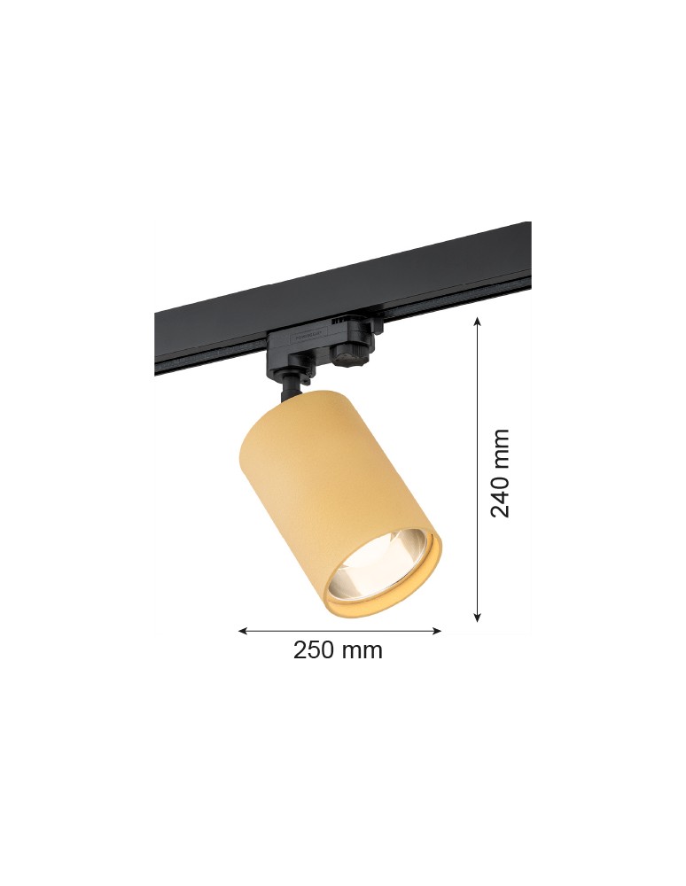 Lampy do szynoprzewodów 3 fazowych - Argon BERGEN reflektor 1 pł. 1x15W (max) złoty struktura czarny 4304 - product kolory-swiatla.pl 2