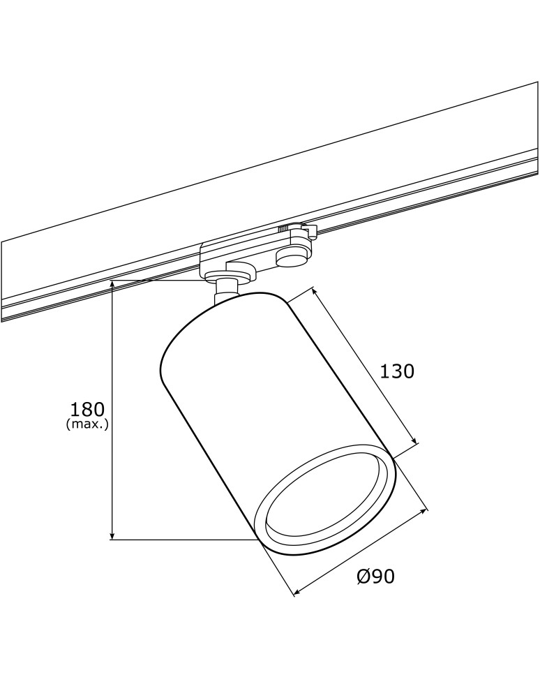 Lampy do szynoprzewodów 3 fazowych - Argon BERGEN reflektor 1 pł. 1x15W (max) złoty struktura czarny 4304 - product kolory-swiatla.pl 3