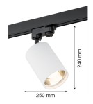 Lampy do szynoprzewodów 3 fazowych - Argon BERGEN reflektor 1 pł. 1x15W (max) biały struktura czarny 4305 - product 2