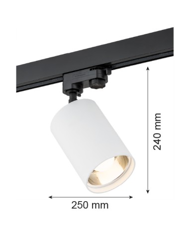 Argon BERGEN reflektor 1 pł. 1x15W (max) biały struktura czarny 4305 - produkt 2