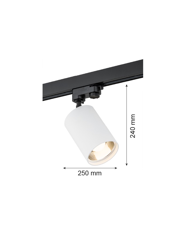 Lampy do szynoprzewodów 3 fazowych - Argon BERGEN reflektor 1 pł. 1x15W (max) biały struktura czarny 4305 - product kolory-swiatla.pl 2