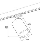 Lampy do szynoprzewodów 3 fazowych - Argon BERGEN reflektor 1 pł. 1x15W (max) biały struktura czarny 4305 - product 3