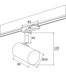 Lampy do szynoprzewodów 3 fazowych - Argon HORTA reflektor 1 pł. 1x5W (max) mosiądz czarny 4328 - product 3