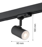 Lampy do szynoprzewodów 3 fazowych - Argon HORTA reflektor 1 pł. 1x5W (max) czarny struktura czarny 4329 - product 2