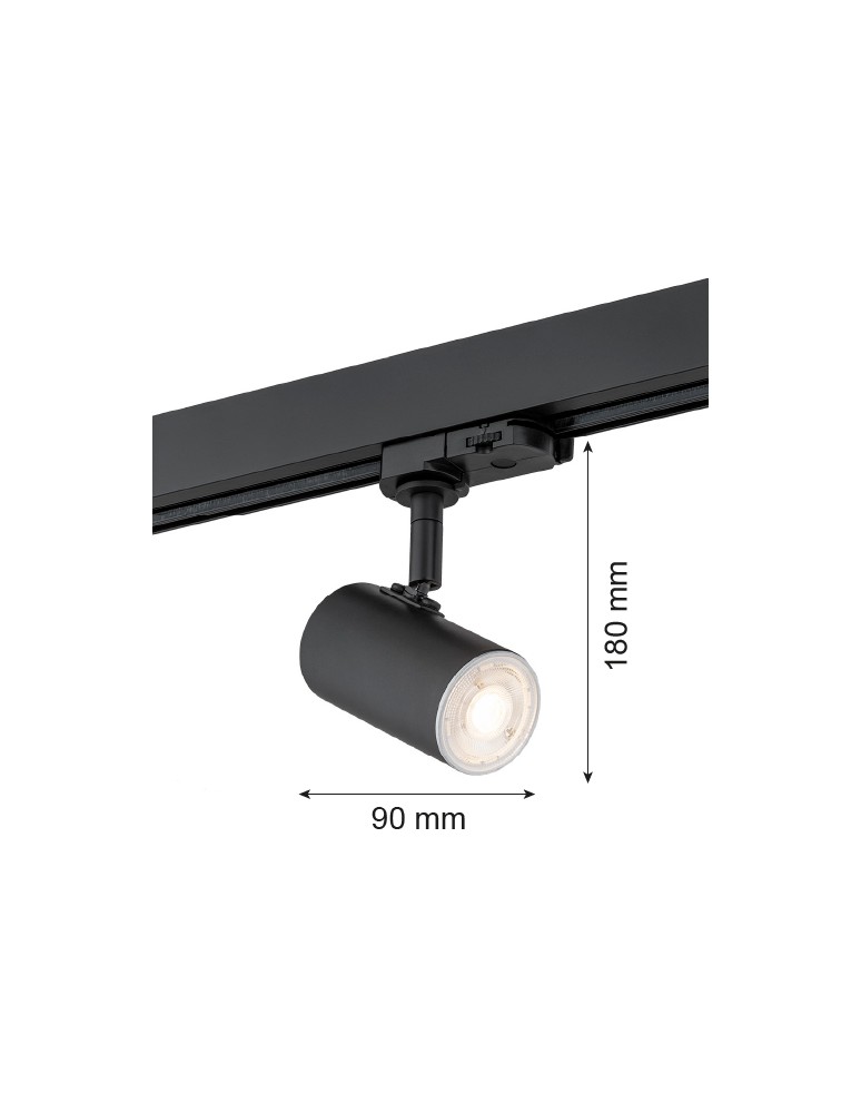 Lampy do szynoprzewodów 3 fazowych - Argon HORTA reflektor 1 pł. 1x5W (max) czarny struktura czarny 4329 - product kolory-swiatla.pl 2