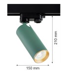 Lampy do szynoprzewodów 3 fazowych - Argon TORELLO reflektorek 1 pł., do szynoprzewodów T-RACK 1x5W (max) zielony 8339 - product 3