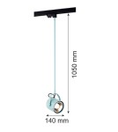 Lampy do szynoprzewodów 3 fazowych - Argon NET PLUS lampa wisząca 1 pł. 1x15W (max) błękit mat czarny 4748 - product 4