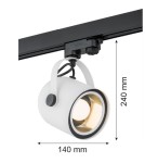 Lampy do szynoprzewodów 3 fazowych - Argon NET reflektor 1 pł. 1x15W (max) biały struktura czarny struktura 4309 - product 2