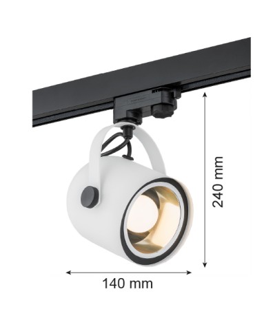 Argon NET reflektor 1 pł. 1x15W (max) biały struktura czarny struktura 4309 - produkt 2