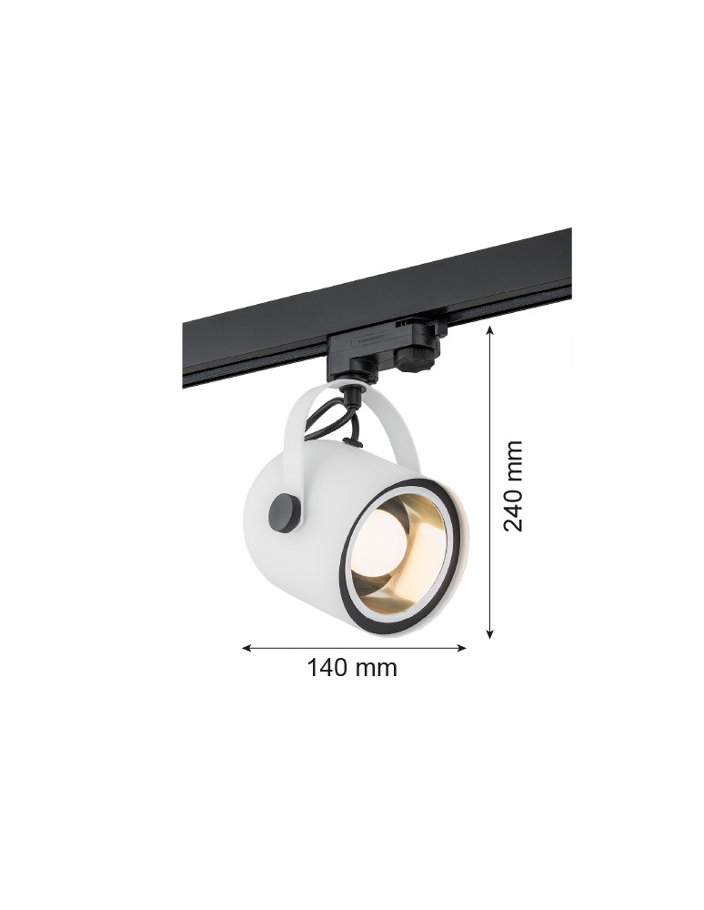 Lampy do szynoprzewodów 3 fazowych - Argon NET reflektor 1 pł. 1x15W (max) biały struktura czarny struktura 4309 - product kolory-swiatla.pl 2