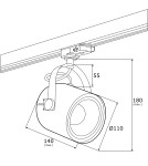 Lampy do szynoprzewodów 3 fazowych - Argon NET reflektor 1 pł. 1x15W (max) biały struktura czarny struktura 4309 - product 3