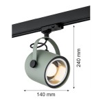 Lampy do szynoprzewodów 3 fazowych - Argon NET reflektor 1 pł. 1x15W (max) szałwia struktura czarny struktura 4310 - product 2