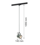 Lampy do szynoprzewodów 3 fazowych - Argon NET zwis 1 pł. 1x15W (max) szałwia struktura czarny struktura 4313 - product 2