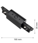 Akcesoria do szynoprzewodów 3 fazowych - Argon ARGON T-RACK SYSTEM ŁĄCZNIK PROSTY łącznik prosty czarny 4364 - product 2
