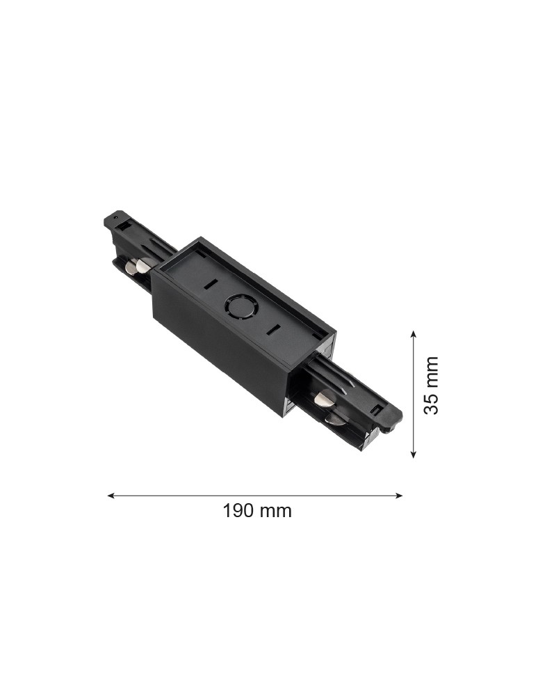 Akcesoria do szynoprzewodów 3 fazowych - Argon ARGON T-RACK SYSTEM ŁĄCZNIK PROSTY łącznik prosty czarny 4364 - product kolory-swiatla.pl 2
