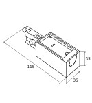Akcesoria do szynoprzewodów 3 fazowych - Argon ARGON T-RACK SYSTEM KOŃCÓWKA ZASILAJĄCA końcówka zasilająca czarny 4366 - product 3