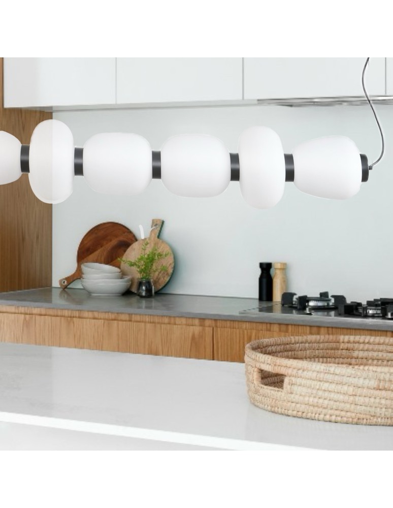Step Into Design Lampa wisząca BRILLA-6 LED biało-czarna 125 cm ST-CP241210-6L BLACK WHITE Step Into Design Lampa wisząca BRILLA-6 LED biało-czarna 125 cm ST-CP241210-6L BLACK WHITE