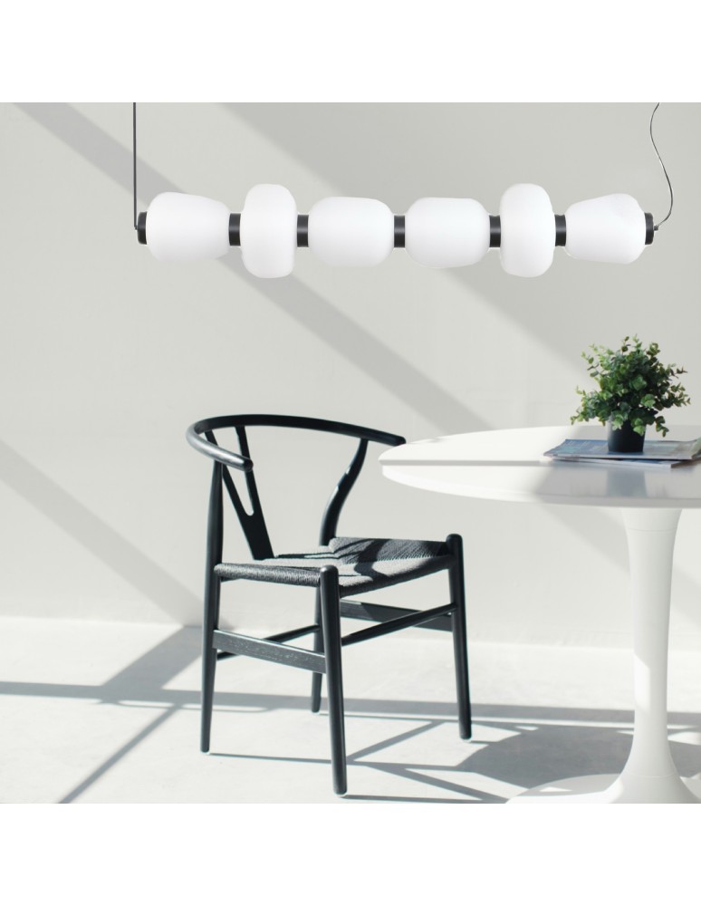 Step Into Design Lampa wisząca BRILLA-6 LED biało-czarna 125 cm ST-CP241210-6L BLACK WHITE Step Into Design Lampa wisząca BRILLA-6 LED biało-czarna 125 cm ST-CP241210-6L BLACK WHITE