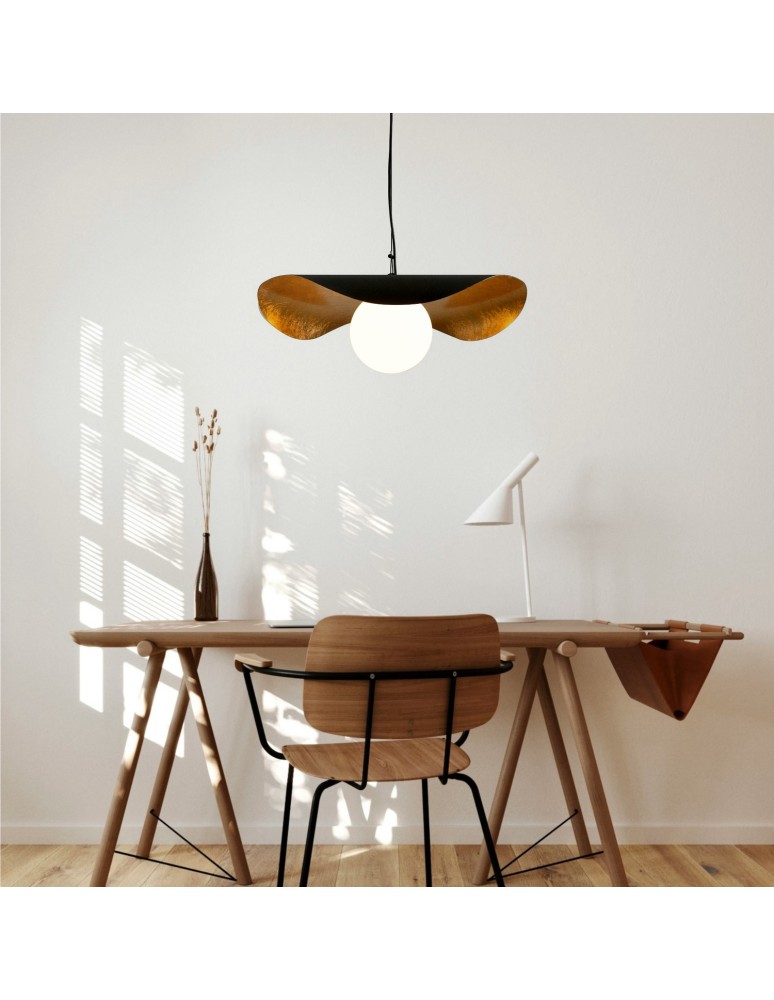 Lampy wiszące nowoczesne -  Step Into Design Lampa wisząca ENZO czarno złota 40 cm ST-F22020601-D40 black - product kolory-swiatla.pl 2