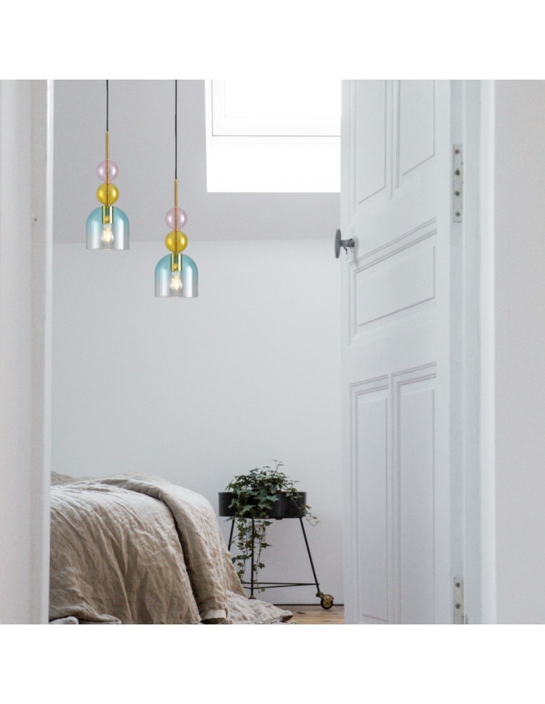 Step Into Design Lampa wisząca PASTELLO BLUE kolorowa 15 cm ST-DN345A Step Into Design Lampa wisząca PASTELLO BLUE kolorowa 15 cm ST-DN345A