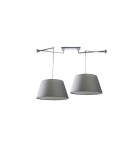 Lampy wiszące z abażurem - AZzardo NATALIA 2S Szary AZ1923/AZ2591 (w komplecie 2x abażur 50cm szary) Wisząca - product 1