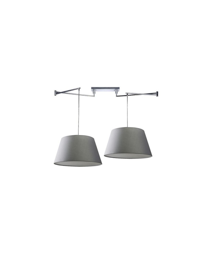 Lampy wiszące z abażurem - AZzardo NATALIA 2S Szary AZ1923/AZ2591 (w komplecie 2x abażur 50cm szary) Wisząca - produkt kolory-swiatla.pl 1