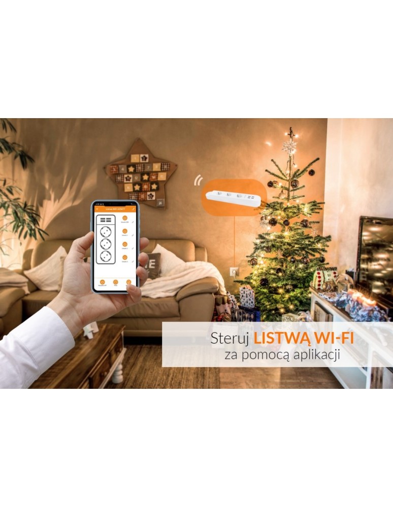 AZZARDO SMART Listwa zasilająca WiFi+USB 32A AZ3477
