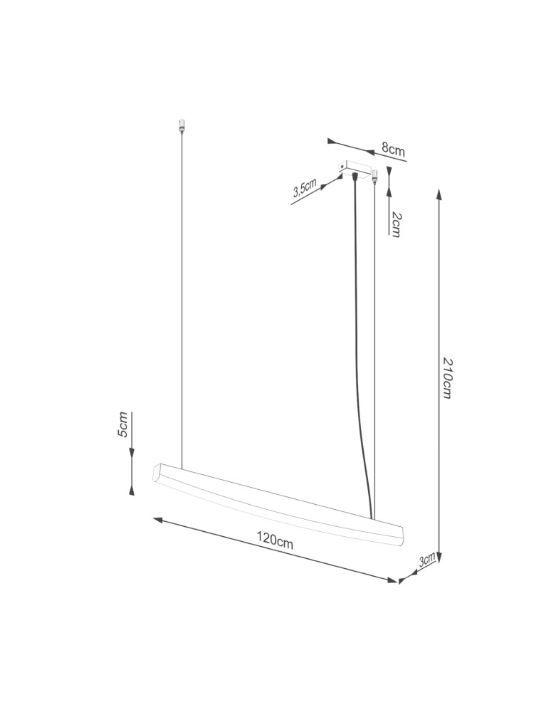 Thoro Lampa wisząca JORUN 120 czarna LED 3000K TH.317 Thoro Lampa wisząca JORUN 120 czarna LED 3000K TH.317