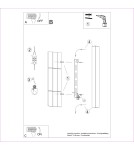 Kinkiety designerskie - Thoro Kinkiet FREYA 60 czarny TH.331 - product 8